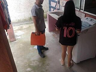 Hey, housewife, pay the technician with your big ass while husband's away?