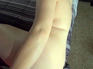 Snow bunny takes on big black cock bareback in bedroom, struggling through rough missionary and side pounding with creampie finish.