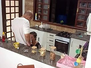 Hot unfaithful wife moans during intense anal sex in the bar pantry. She gets bent over with clothes ripped for deep doggystyle action.