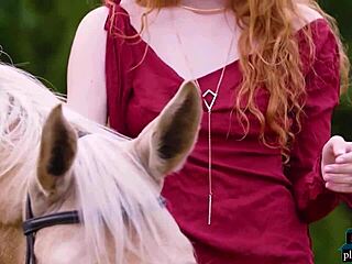 Gorgeous hot redhead milf Heidi Romanova strips nude outdoors. She teases with adorable solo poses for playboy.