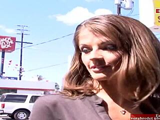 Busty Brunette Slut Gets Cumshot On Fake Tits From Huge BBC