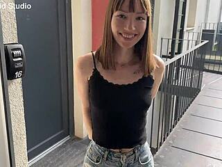 Neighbor babe Kate Quinn gags on cock in rough face fucking