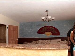 Kelly divine rides his bbc then catches his cum on her pierced tongue