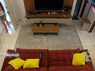 I got so naughty receiving the delivery guy and sucked his big cock until he came inside me!