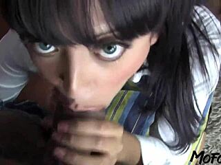 Real amateur homemade sex video contrasts intense blowjob with rough anal pounding for waitress