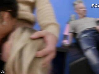 Blonde Lesbian Slut Gets Asshole Stuffed In Rough DAP Gangbang With Squirting And Cum Swallow