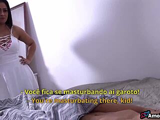 Minha madrasta, did you smell that sweaty cock and jerk off in the air?