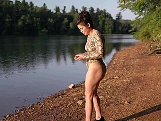 thong bodysuit flashing at the lake feels so naughty 😏