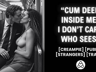 she rides my dick in the train feeling so horny as solo traveler exhibitionist with amateur creampie