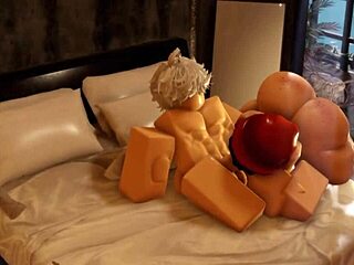 Intense missionary pounding in wild sex game between maid and her master on roblox