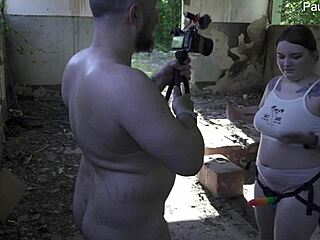 Come on, let's dance while I peg you Russian style in this outdoor heat