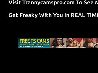 Hey, isn't it wild watching this cute shemale stroke her cock until she cums everywhere in solo webcam fun?