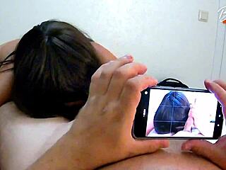 sexy milf delivers sensual blowjob with cum in mouth and ball licking play