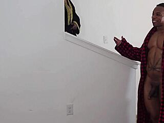 Nasty ebony couple pounds delivery girl Alex Blair!