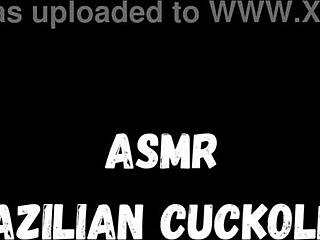 Brazilian cuckold couple orgasms in homemade rough fucking with wet pussy.