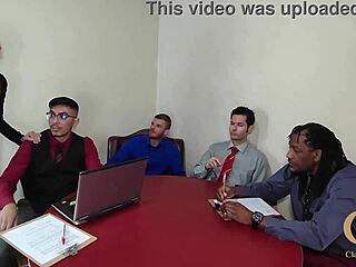 Office sluts go wild with double penetration and creampie madness!