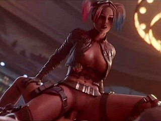 harley quinn appears in 3d animated fortnite scene