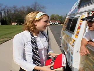 feeling so overwhelmed as lexi belle gets passionately taken by the ice cream man on the bed