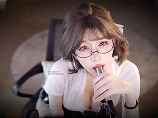 Chinese Beauty Zhang Ailing In Sexy Kissing And Handjob Office Scene