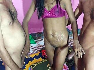 Hanif and Popy Khatun team up with Manik Mia as the Bengali girl sucks and fucks cock while her husband watches and joins the amateur threesome action.