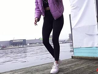 a german scout encounters busty nurse naomi during a pickup. they dive into rough casting sex.