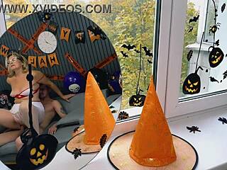 Mature Woman Dressed as Nurse for Halloween Party and Gets Fucked Hard