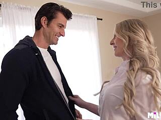 blonde milf cheats at wedding with big cock blowjob and doggystyle fucking in lingerie 😱💍