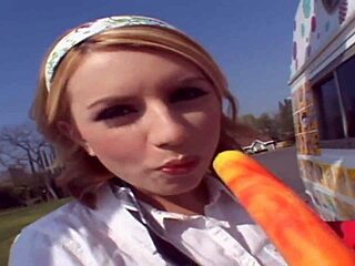 feeling so overwhelmed as lexi belle gets passionately taken by the ice cream man on the bed