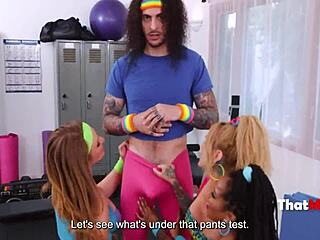 fitness loving housewives have a wild threesome with the one guy at their gym thatmylf