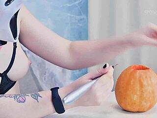 Whoa, Check Out This Sexy Ghostface Doing Erotic Pumpkin Carving for Trick or Treat Fun!