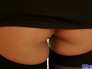 Glamour babe pounded intensely by old man on floor