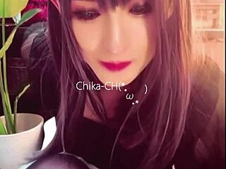 Adorable Japanese Ladyboy In Black Hair Engages In Quiet Solo Anal Play In Public Restroom