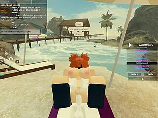 roblox porn with bent over big ass shaking in wet anal riding