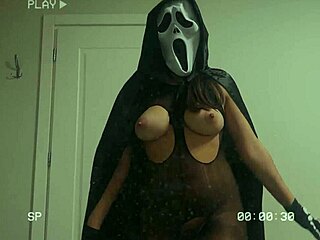 Horny Ghostface Girlfriend Sneaks In For Close-Up Doggystyle Pussy Ride And Wet Cumshot