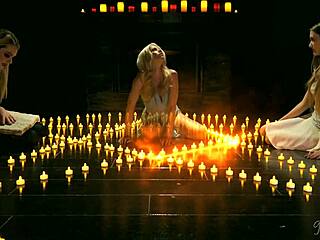 Lesbian witches Dahlia Sky, Charlotte Stokely, and Samantha Hayes dive into steamy pussy licking.