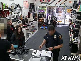 Reality sex in the shop, like totally wild and rough with sucking and fucking everywhere