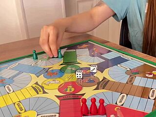 Game night with cute Alicia Hall - I won a sloppy blowjob with cum swallow!