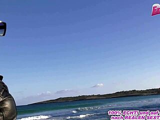 deutsche blonde tattoo milf gets picked up at the beach for casting