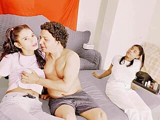 Brunette Beauty Joins Sexy Threesome With Deepthroat And Squirting Action