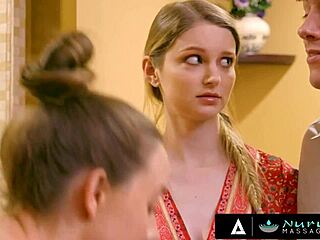 hey, why not turn this double massage into a naughty threesome with shy couple and oiled milf chanel preston?