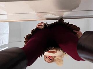 I watched this hot tight shaved pussy big tits blonde come for casting and it turned into wild pantyhose academy porn shooting in bathroom with striptease