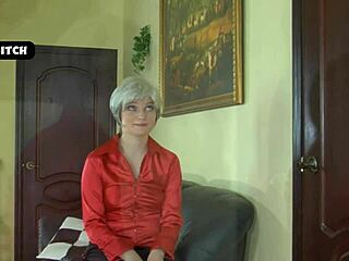 Horny blonde milf surprises dude fresh from shower with steamy doggystyle action in heels and stockings