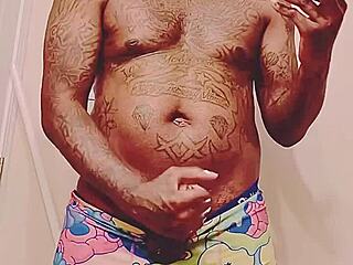 Black dude with fat cock cums hard before date with lover