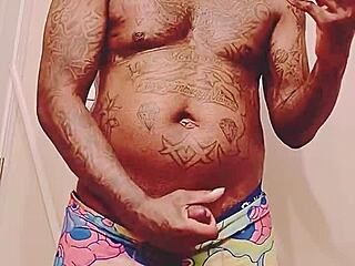 Black dude with fat cock cums hard before date with lover