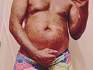 Black dude with fat cock cums hard before date with lover