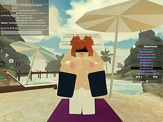 roblox porn with bent over big ass shaking in wet anal riding