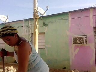 Horny Mexican Neighbor Can't Resist Peeking At My Big Curvy Latina Ass In Short Dress Flashing Outdoors