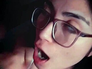 I feel so thrilled watching this slut with glasses give excellent blowjobs to her friend.
