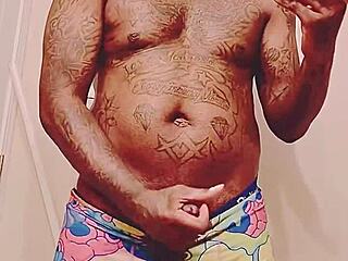 Black dude with fat cock cums hard before date with lover