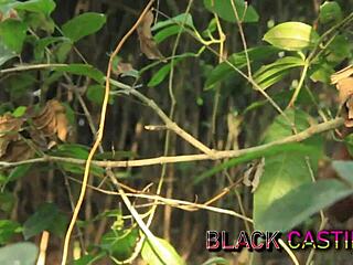 Farmer drills petite teen's tight pussy outdoors!